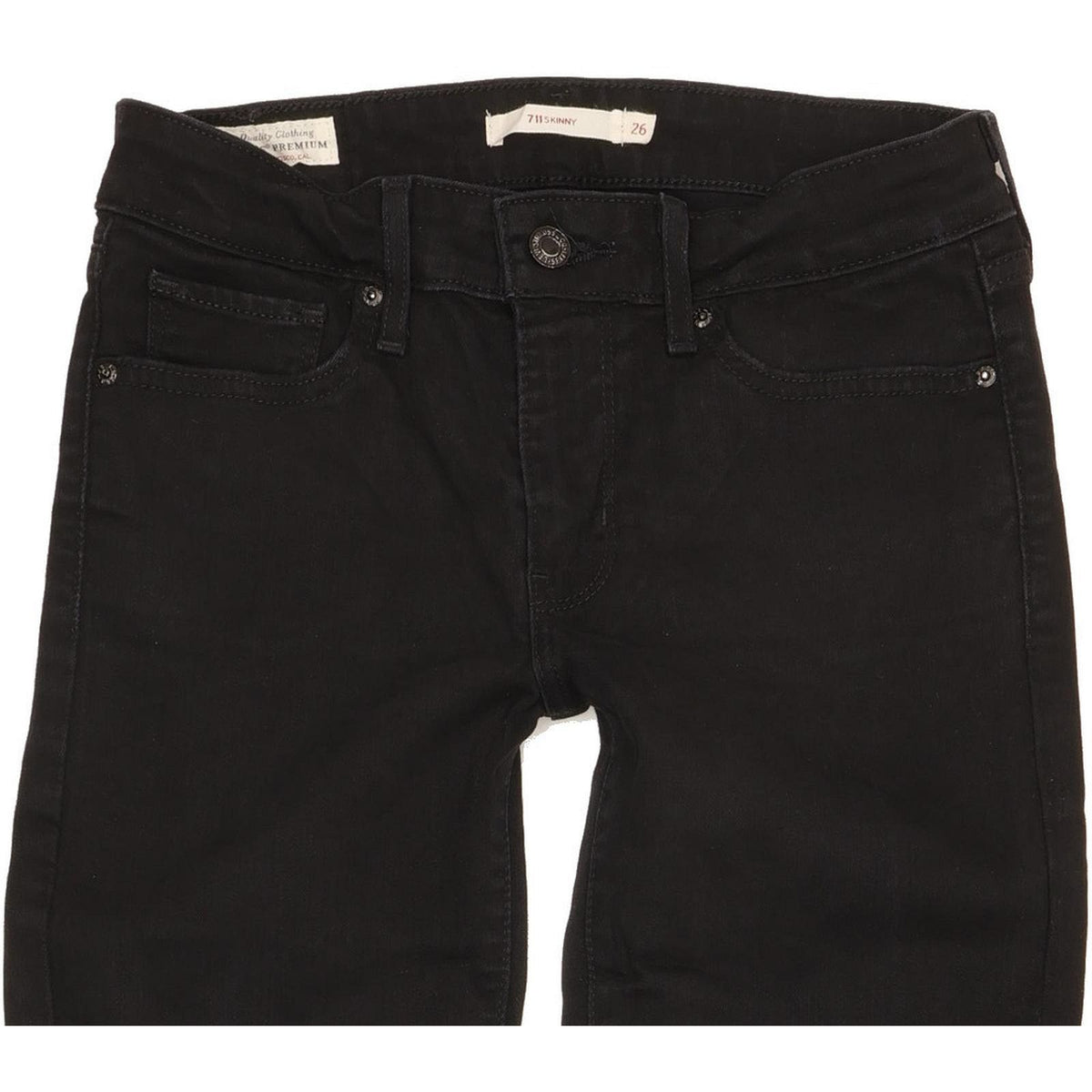 Levi's 711 Women Black Skinny Slim Stretch Jeans W26 L28