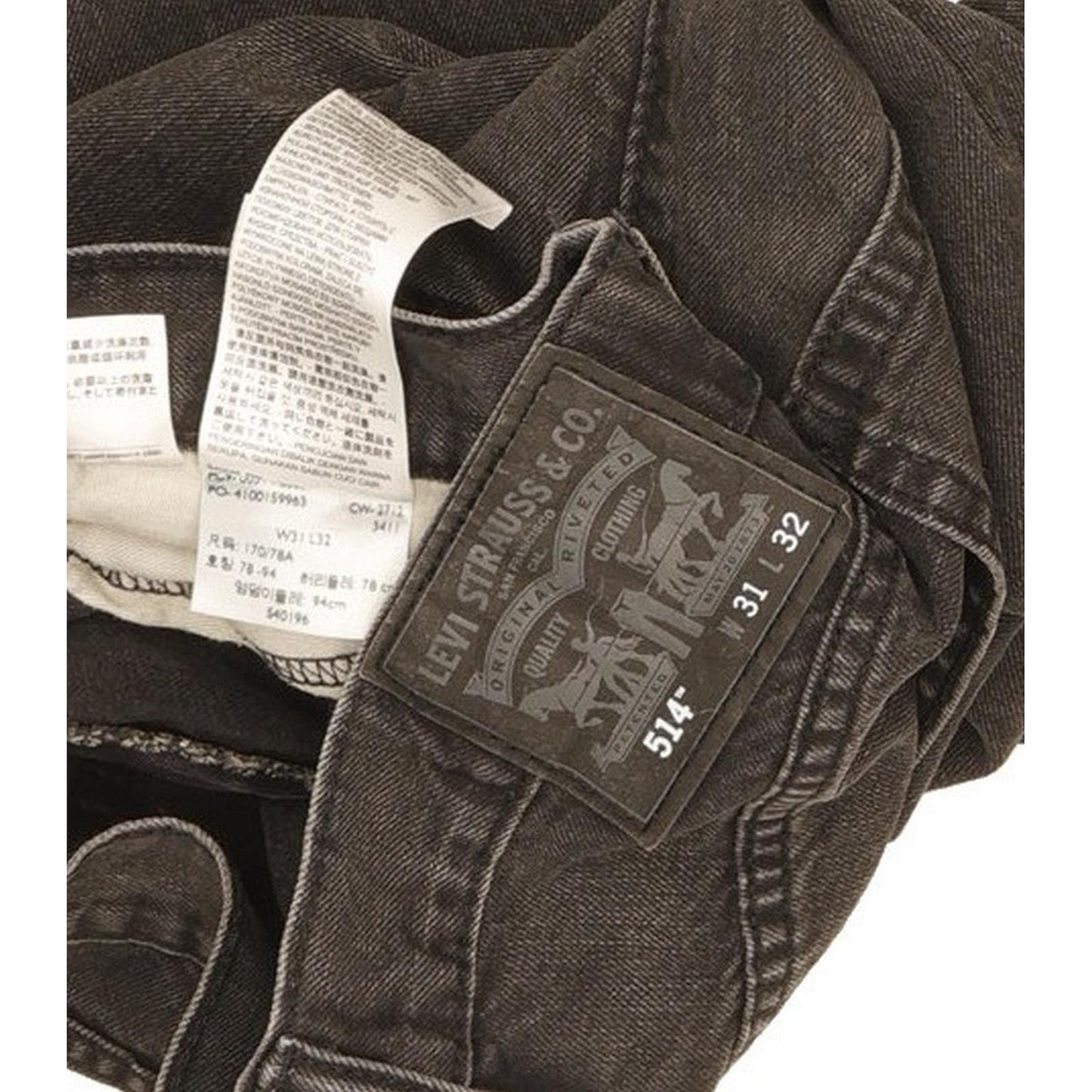 Levi's 514 Men Black Straight Slim Jeans W31 L31