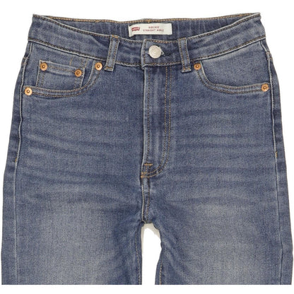 Levi's Ribcage Kids Girls Blue Straight Slim Stretch Jeans W24 L24 (105966)