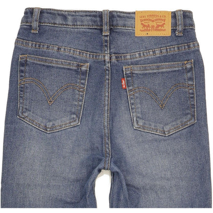 Levi's Ribcage Kids Girls Blue Straight Slim Stretch Jeans W24 L24 (105966)