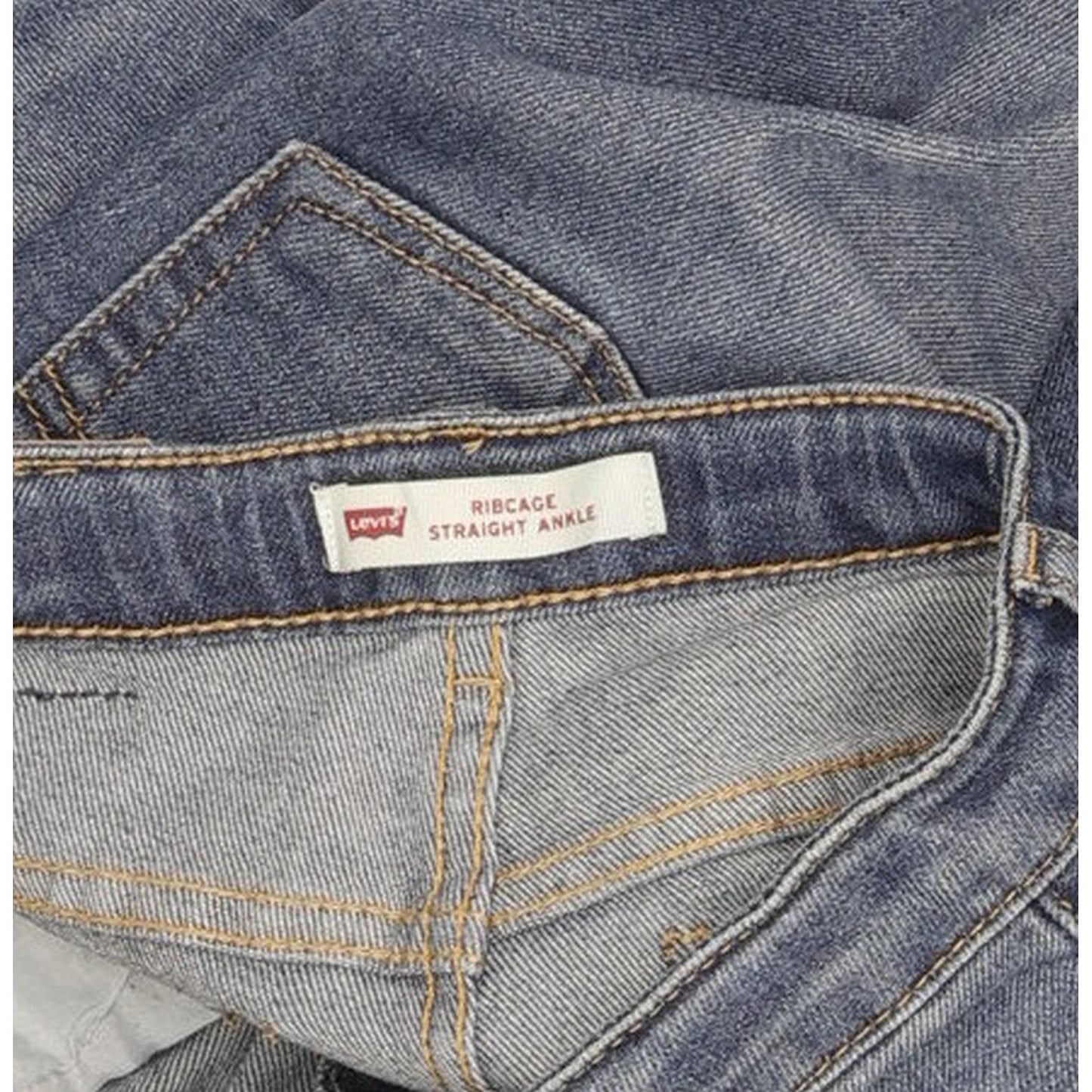 Levi's Ribcage Kids Girls Blue Straight Slim Stretch Jeans W24 L24 (105966)
