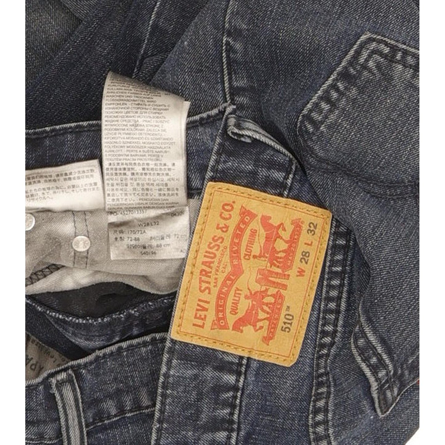 Levi's 510 Men Blue Skinny Slim Stretch Jeans W28 L31