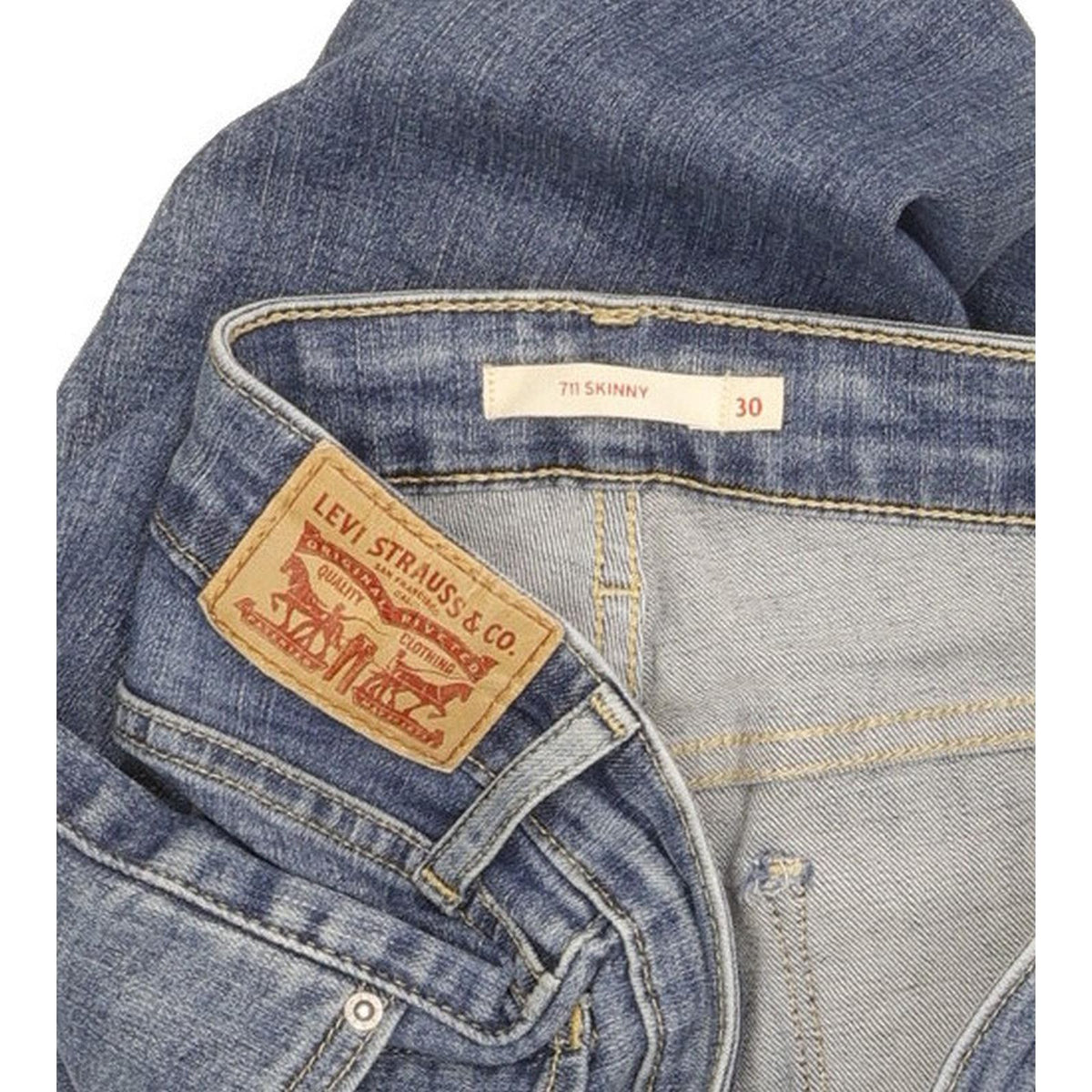 Levi's 711 Women Blue Skinny Slim Stretch Jeans W30 L30