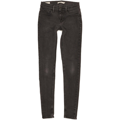 Levi's 710 Super Women Black Skinny Slim Stretch Jeans W27 L31
