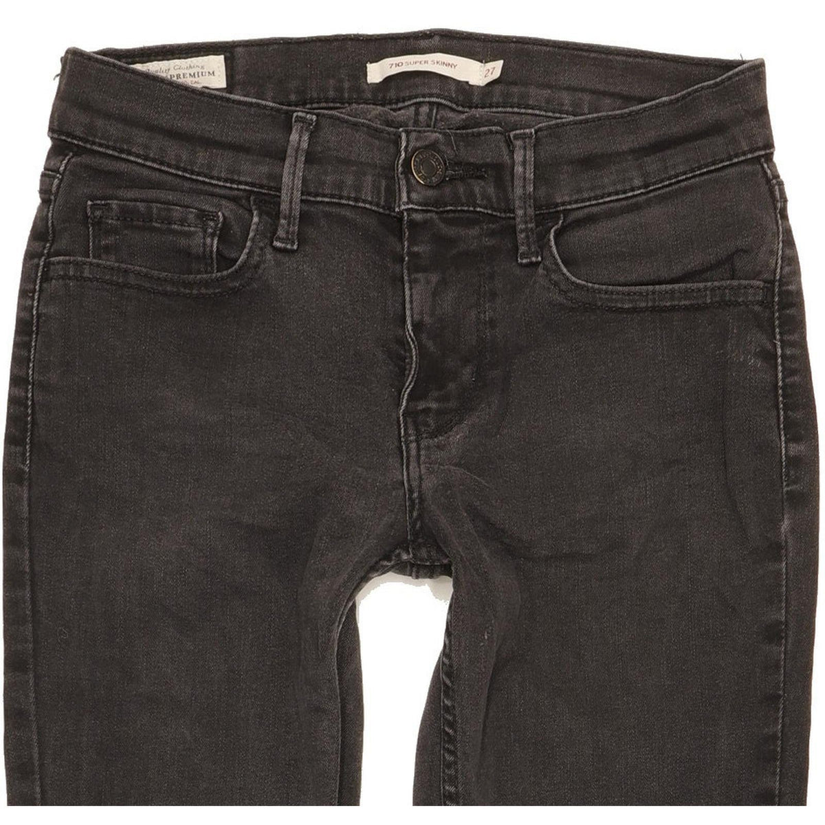 Levi's 710 Super Women Black Skinny Slim Stretch Jeans W27 L31