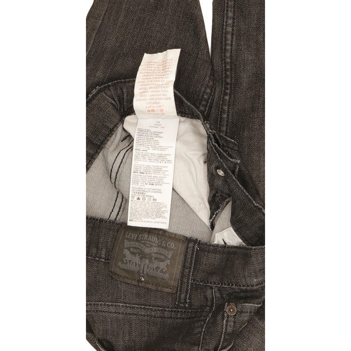 Levi's 510 Kids Black Skinny Slim Stretch Jeans W26 L29