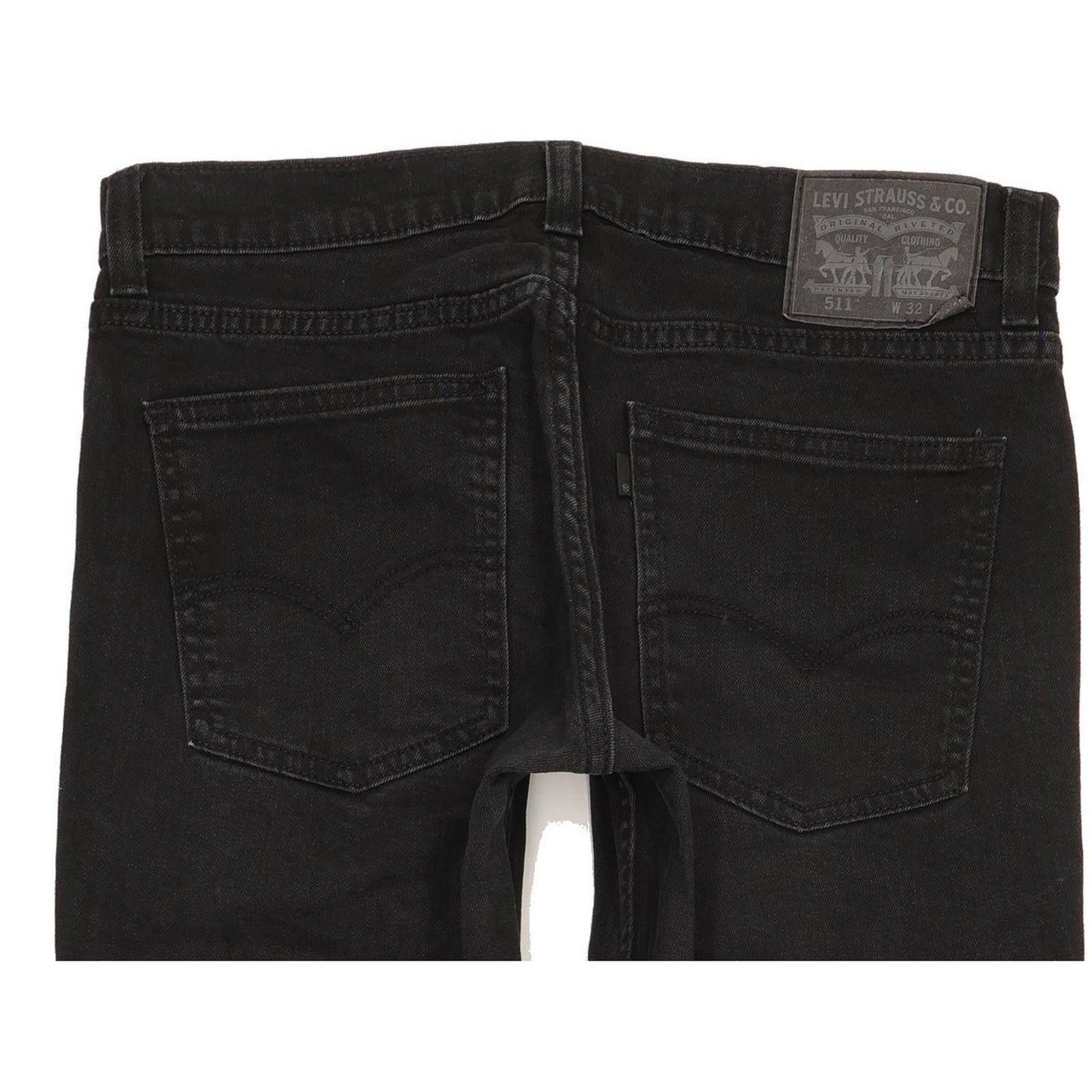 Levi's 511 Men Black Straight Slim Stretch Jeans W32 L31