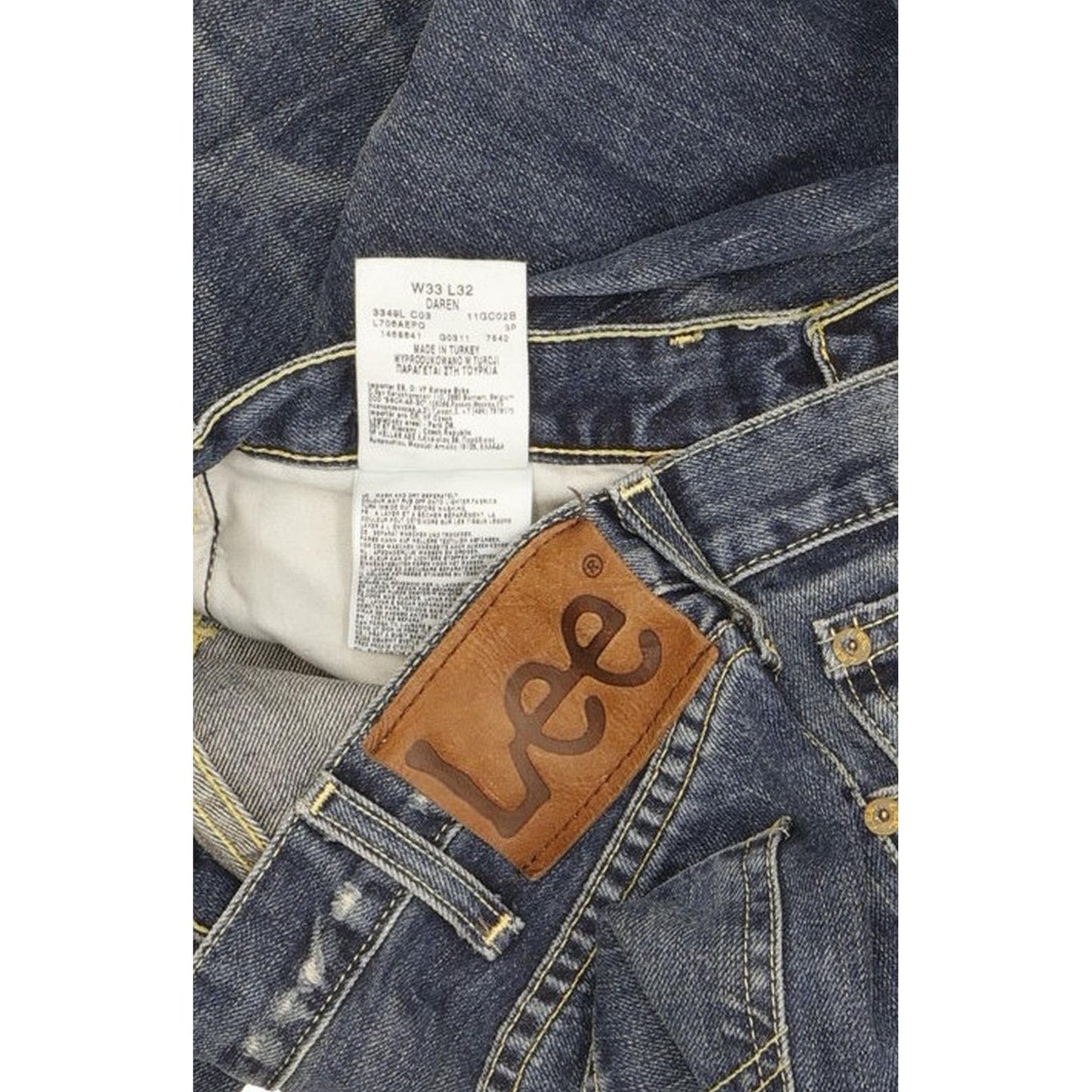 Lee Daren Men Blue Straight Slim Jeans W33 L31