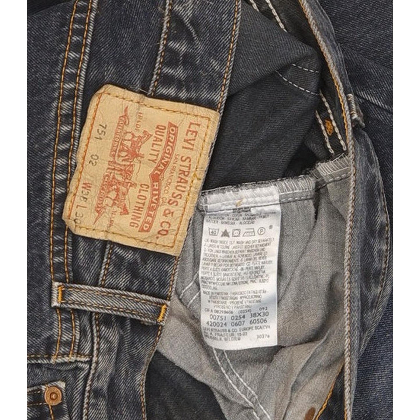 Levi's 751 Men Blue Straight Regular Jeans W38 L30