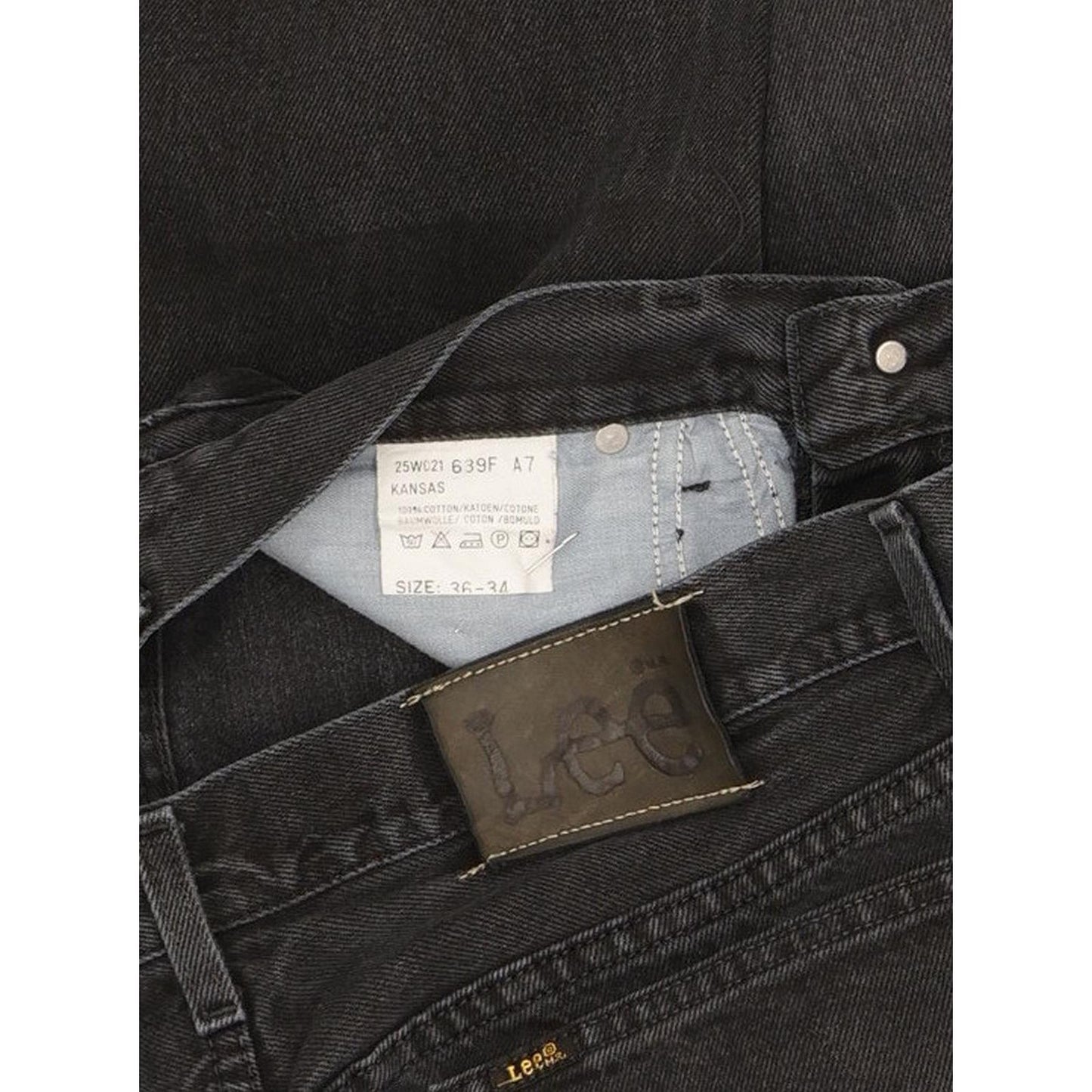 Lee Kansas Men Black Straight Regular Jeans W35 L34