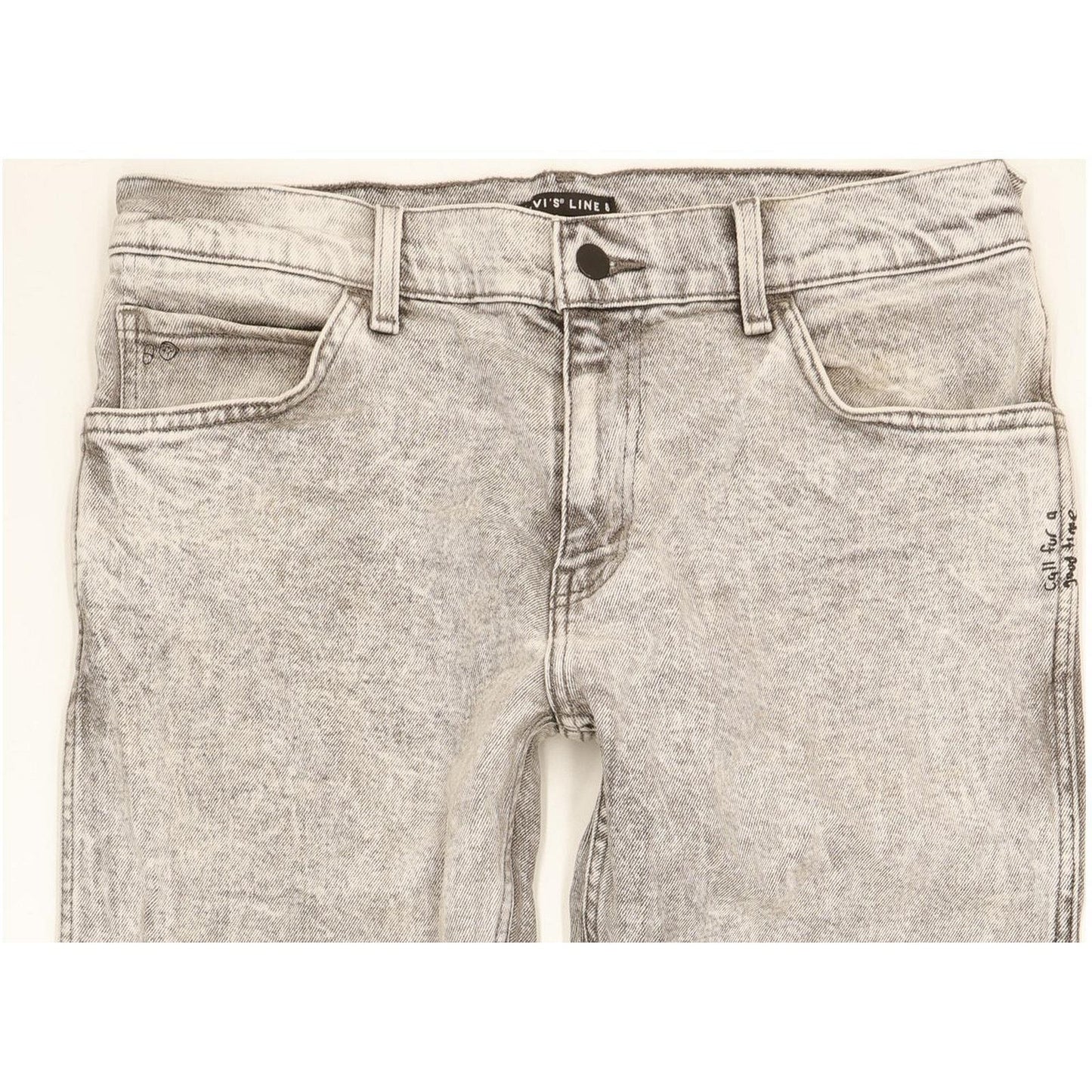 Levi's Line 8 Men Grey Straight Slim Stretch Jeans W32 L33
