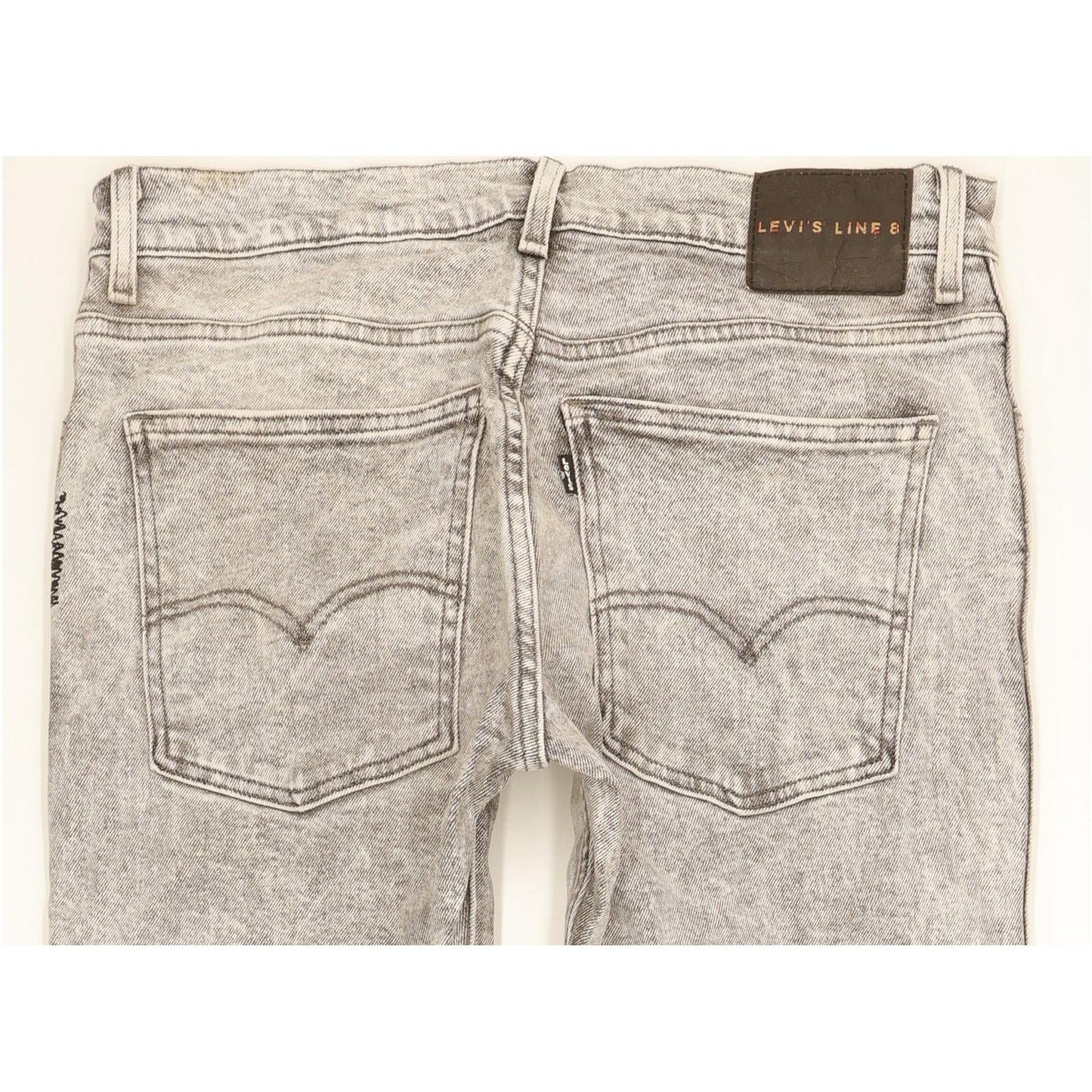 Levi's Line 8 Men Grey Straight Slim Stretch Jeans W32 L33