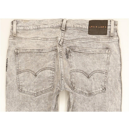 Levi's Line 8 Men Grey Straight Slim Stretch Jeans W32 L33