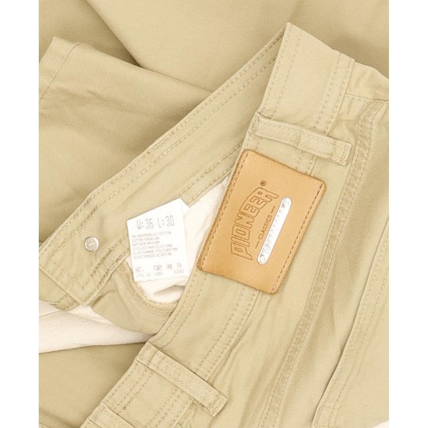 Pioneer Men Beige Straight Classic Stretch Jeans W36 L29