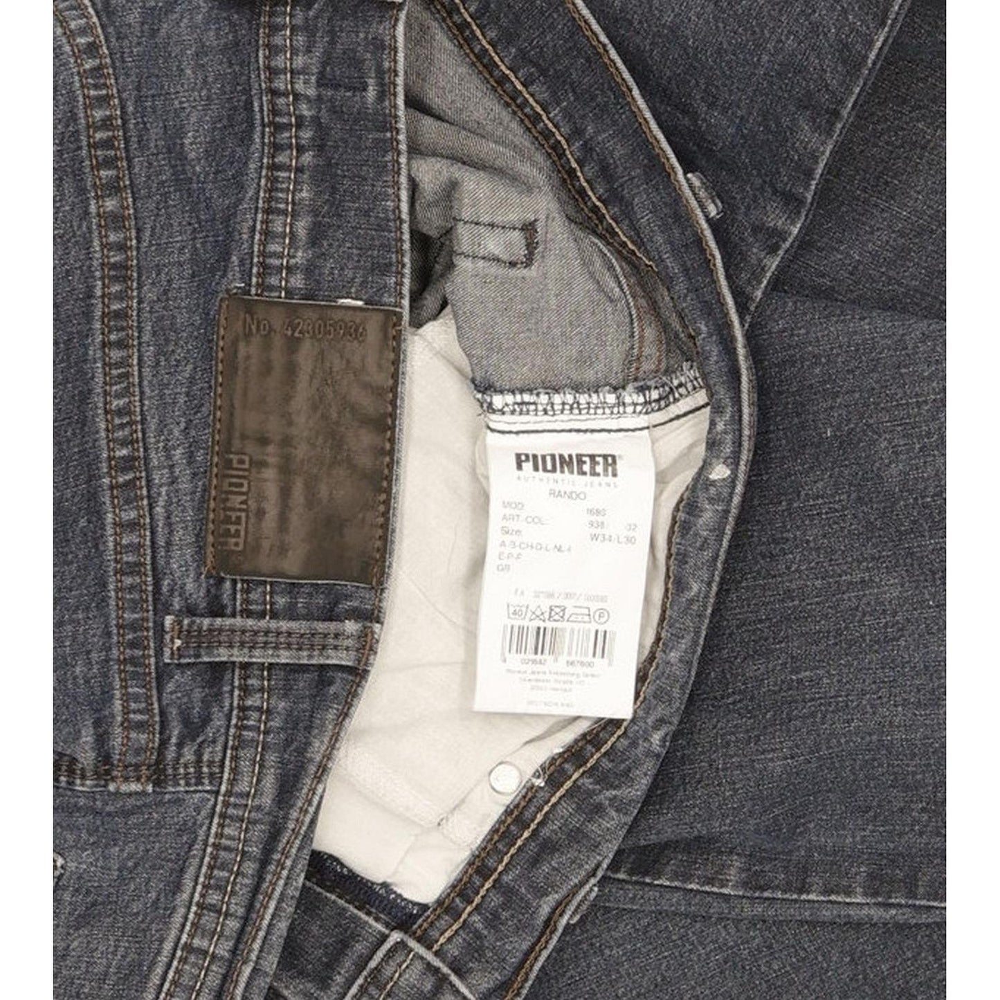 Pioneer Rando Men Blue Straight Regular Stretch Jeans W34 L30