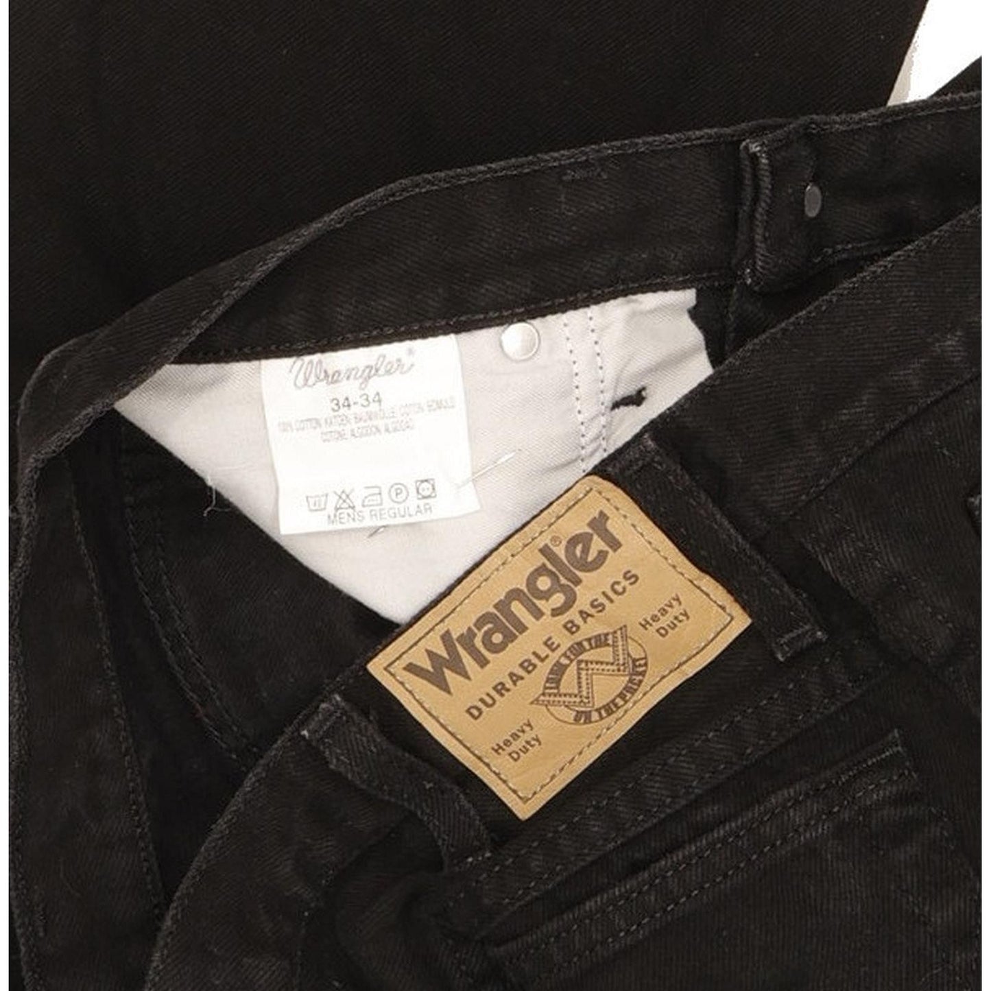 Wrangler Men Black Straight Regular Jeans W34 L34
