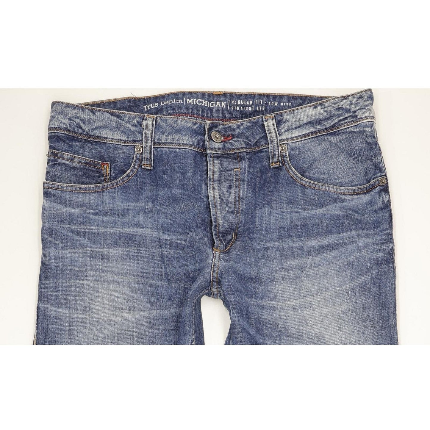 Mustang Michigan Men Blue Straight Regular Jeans W34 L33