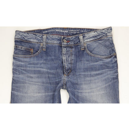 Mustang Michigan Men Blue Straight Regular Jeans W34 L33