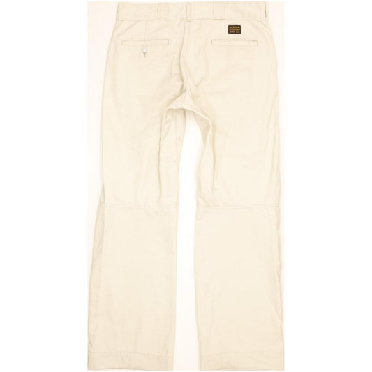 G-Star Deckpant Men Beige Straight Regular Trousers W32 L33