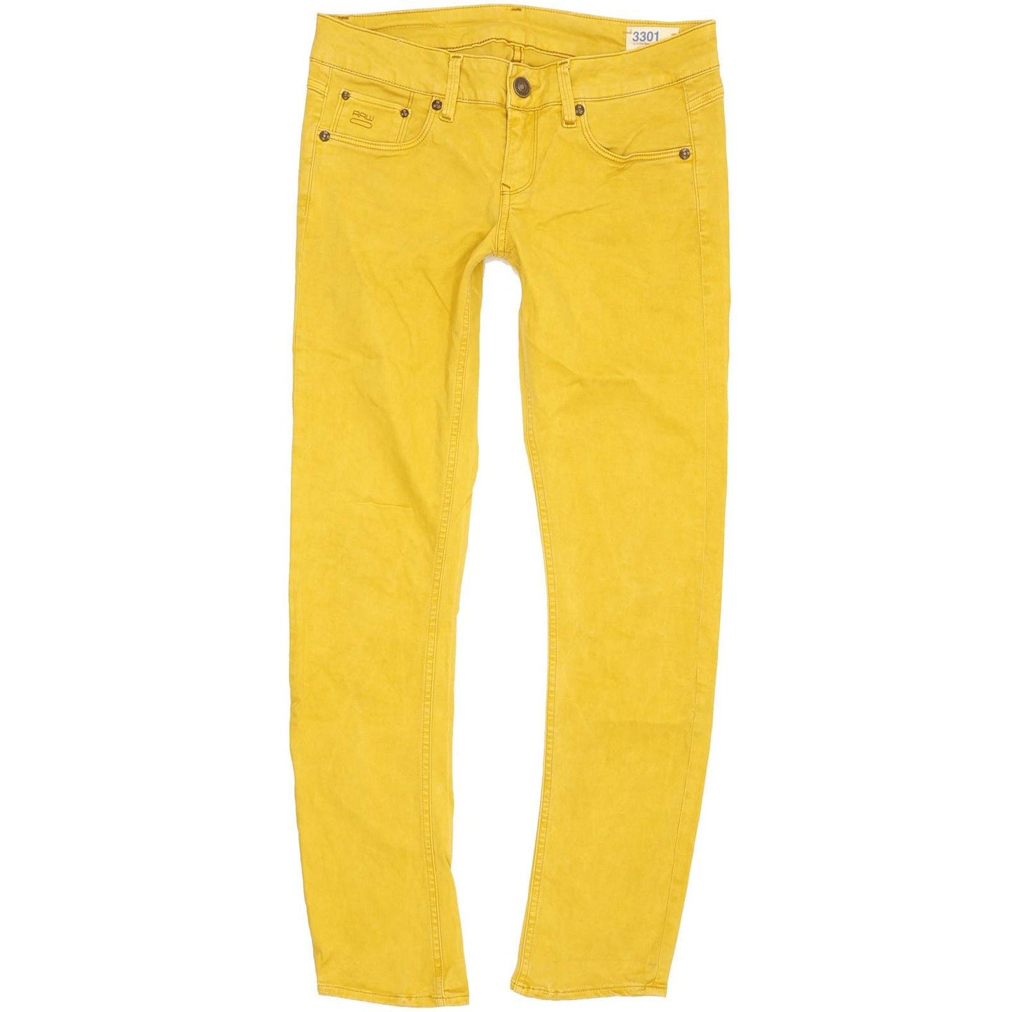 G-Star 3301 Women Yellow Skinny Slim Stretch Jeans W28 L29