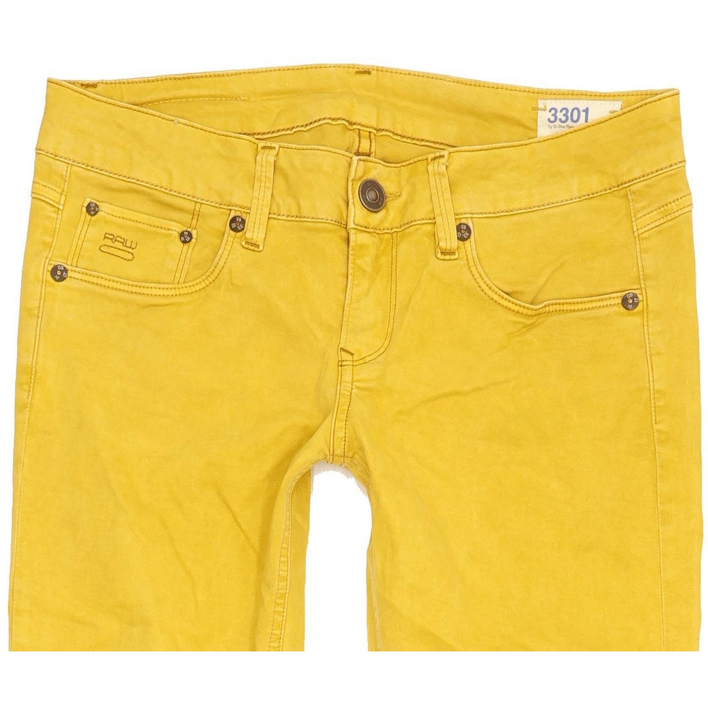 G-Star 3301 Women Yellow Skinny Slim Stretch Jeans W28 L29