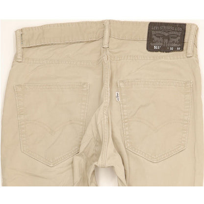 Levi's 511 Men Beige Straight Slim Stretch Jeans W32 L31