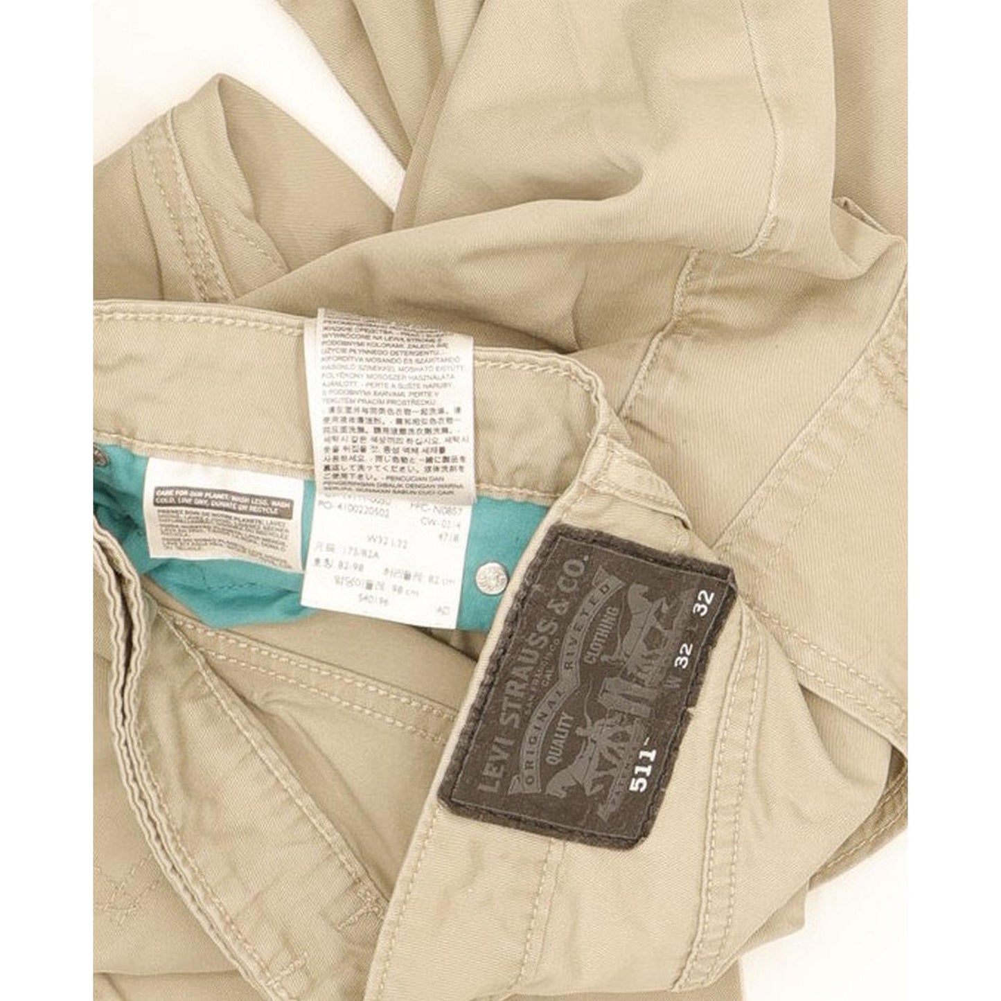 Levi's 511 Men Beige Straight Slim Stretch Jeans W32 L31