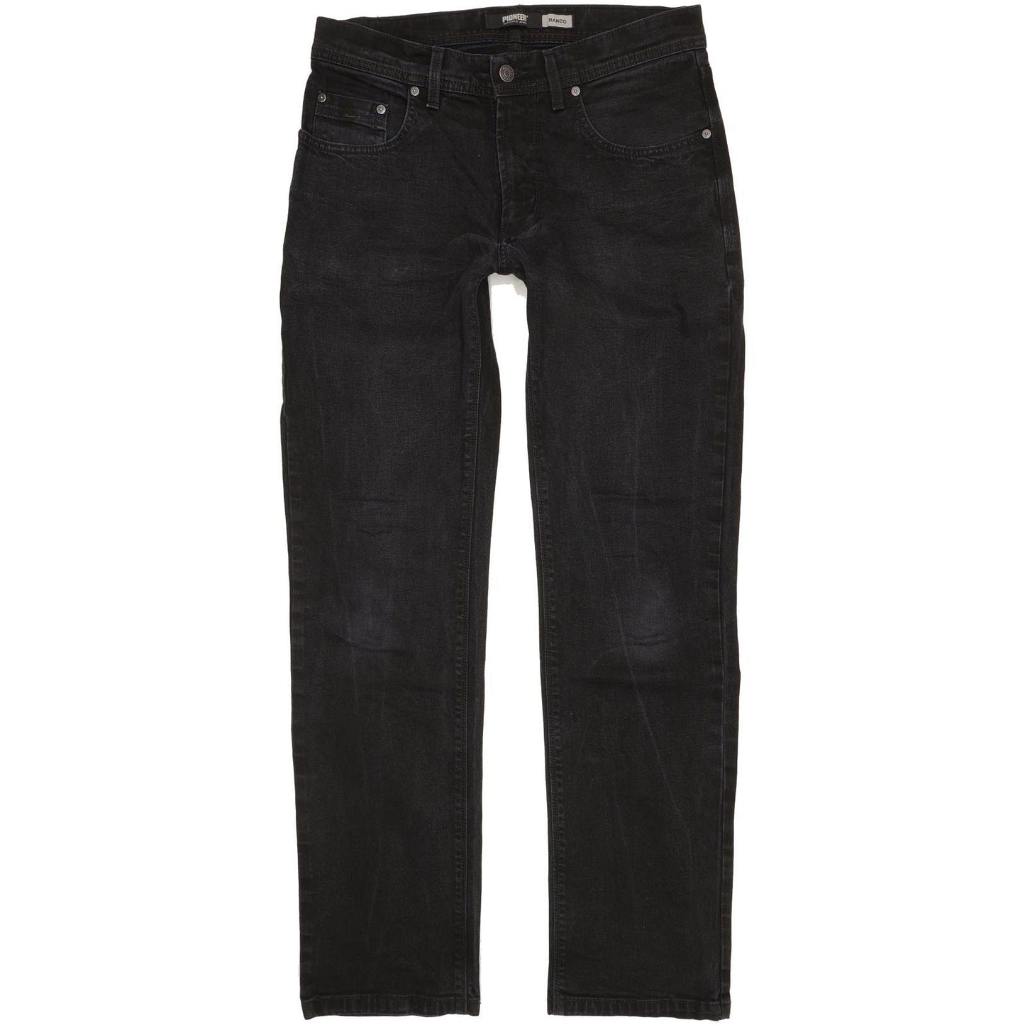 Pioneer Rando Men Black Straight Regular Stretch Jeans W32 L32