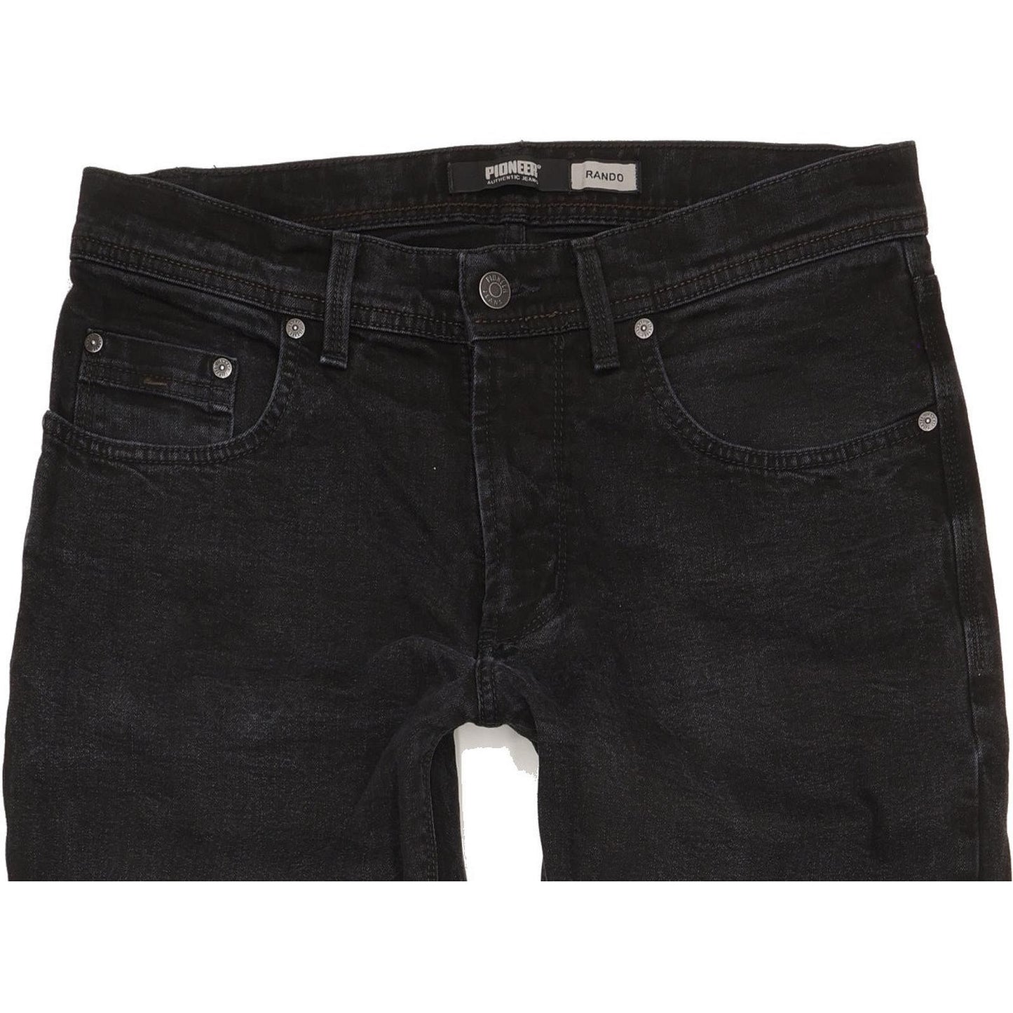 Pioneer Rando Men Black Straight Regular Stretch Jeans W32 L32