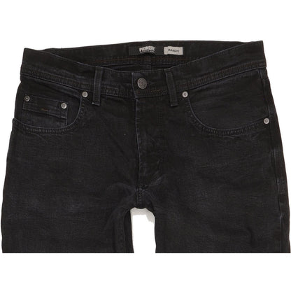 Pioneer Rando Men Black Straight Regular Stretch Jeans W32 L32