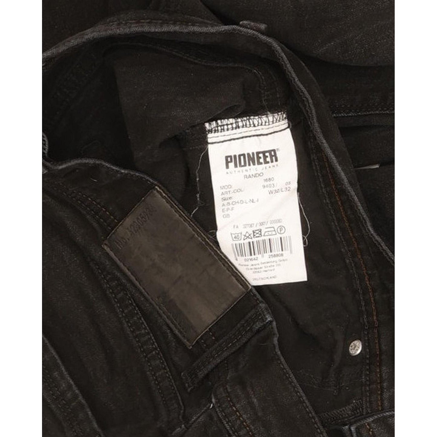 Pioneer Rando Men Black Straight Regular Stretch Jeans W32 L32