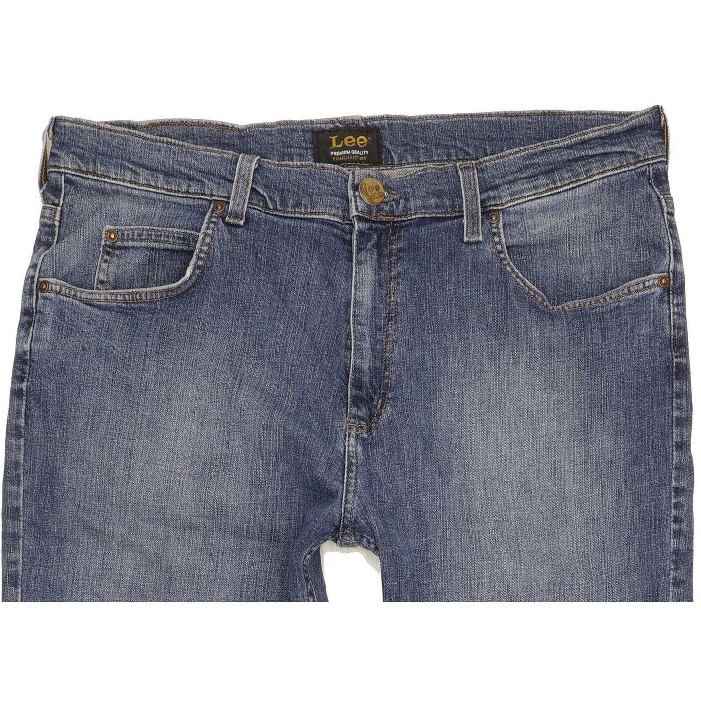 Lee Chicago Men Blue Straight Regular Stretch Jeans W34 L33