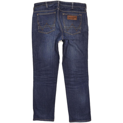 Wrangler Greensboro Men Blue Straight Regular Stretch Jeans W34 L30