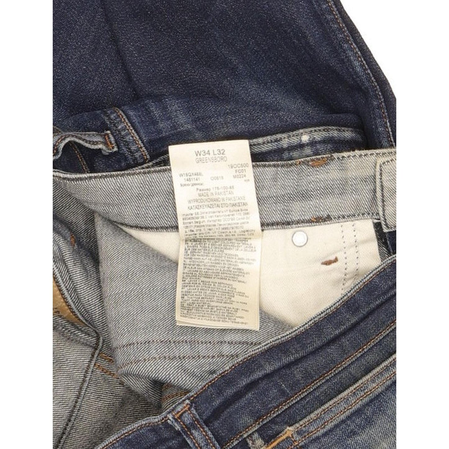 Wrangler Greensboro Men Blue Straight Regular Stretch Jeans W34 L30