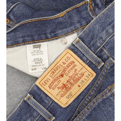 Levi's 505 Men Blue Straight Regular Jeans W38 L34