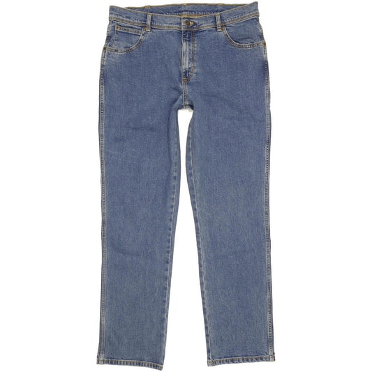 Wrangler Men Blue Straight Regular Stretch Jeans W36 L32
