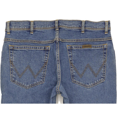 Wrangler Men Blue Straight Regular Stretch Jeans W36 L32