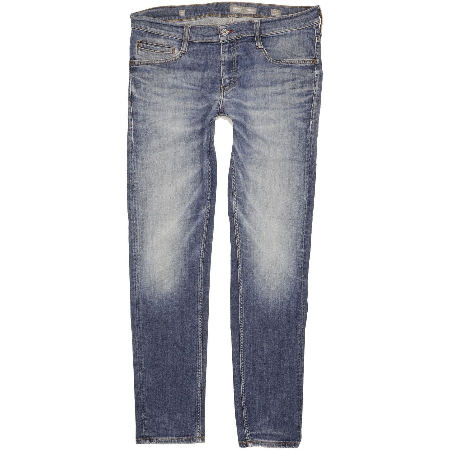 Mustang Oregon Men Blue Tapered Slim Stretch Jeans W36 L34