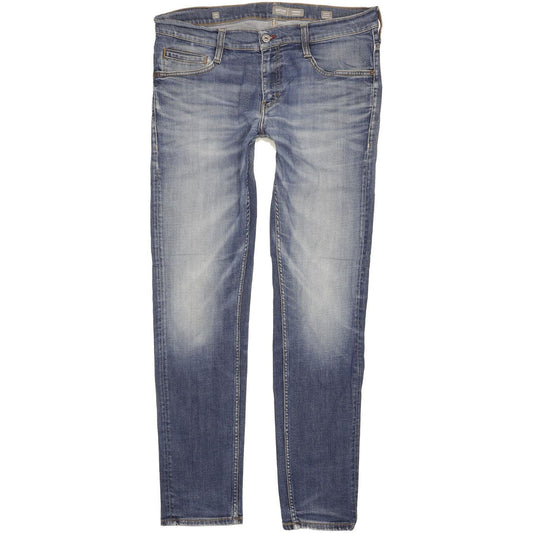 Mustang Oregon Men Blue Tapered Slim Stretch Jeans W36 L34