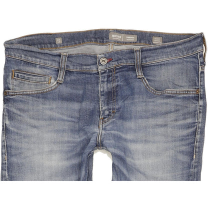 Mustang Oregon Men Blue Tapered Slim Stretch Jeans W36 L34