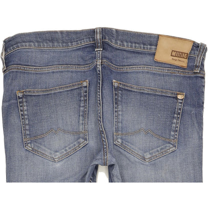 Mustang Oregon Men Blue Tapered Slim Stretch Jeans W36 L34