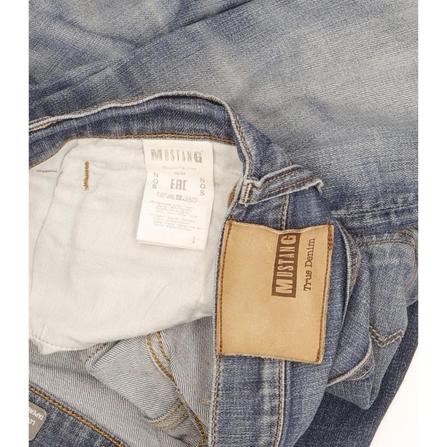 Mustang Oregon Men Blue Tapered Slim Stretch Jeans W36 L34