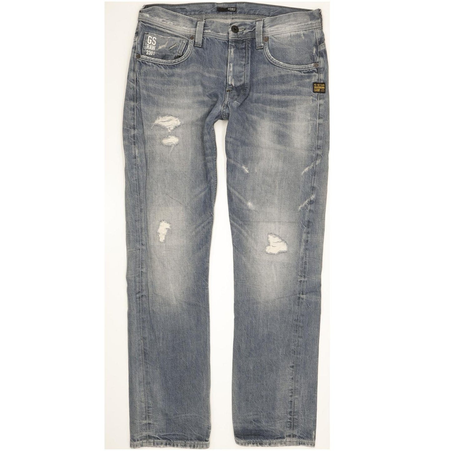 G-Star Attacc Men Blue Straight Regular Jeans W34 L32