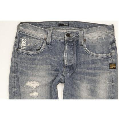 G-Star Attacc Men Blue Straight Regular Jeans W34 L32