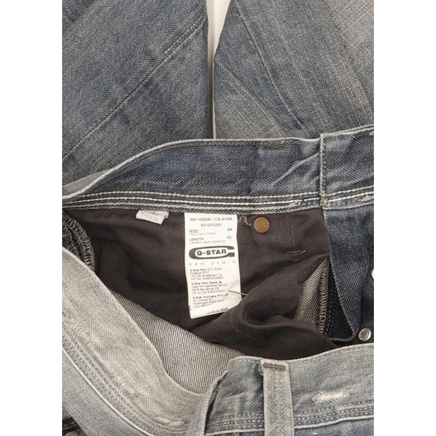G-Star Attacc Men Blue Straight Regular Jeans W34 L32
