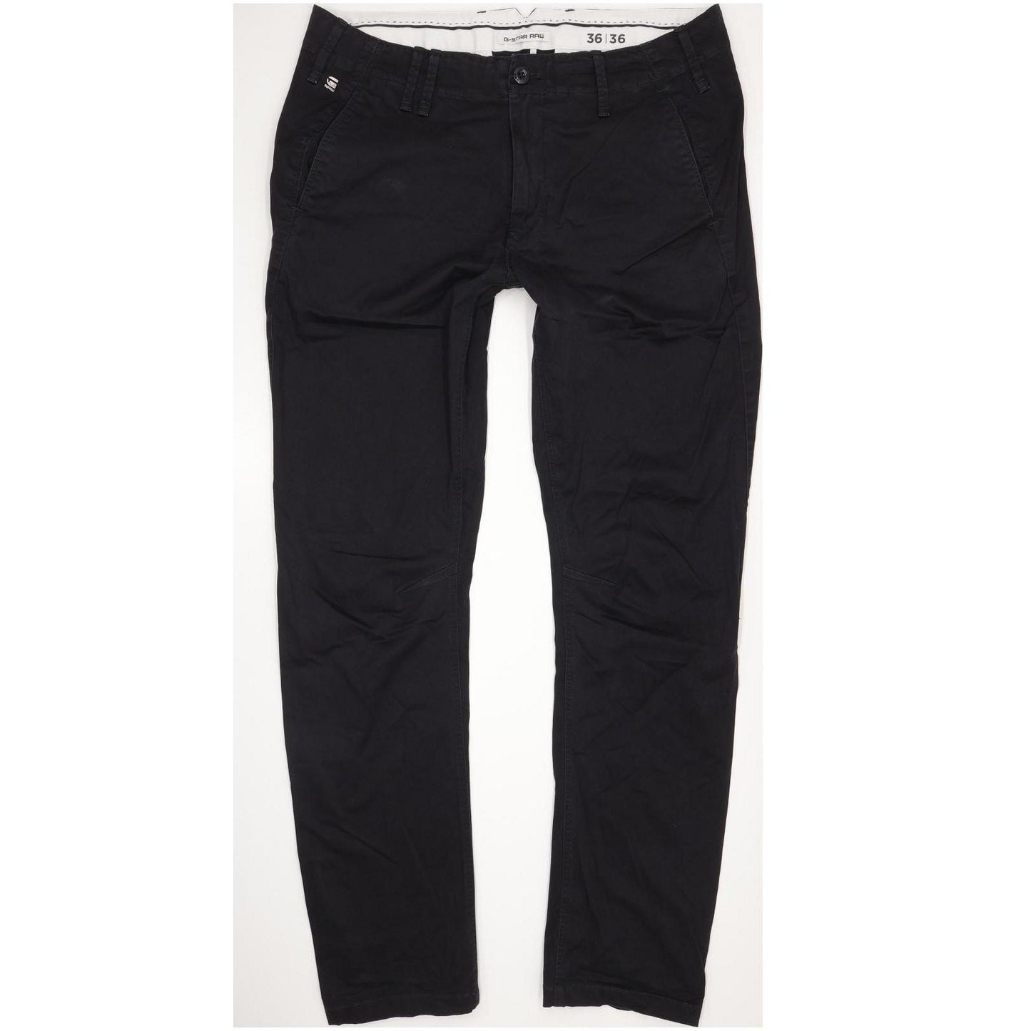 G-Star Vetar Men Black Straight Relaxed Chino Stretch Jeans W36 L34