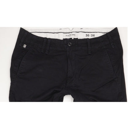 G-Star Vetar Men Black Straight Relaxed Chino Stretch Jeans W36 L34