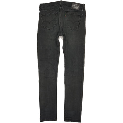 Levi's Men Black Straight Slim Stretch Jeans W33 L34
