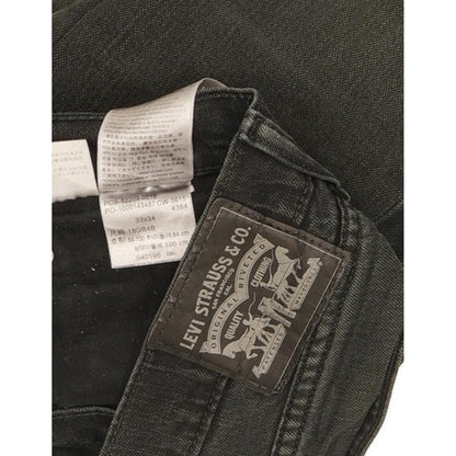 Levi's Men Black Straight Slim Stretch Jeans W33 L34