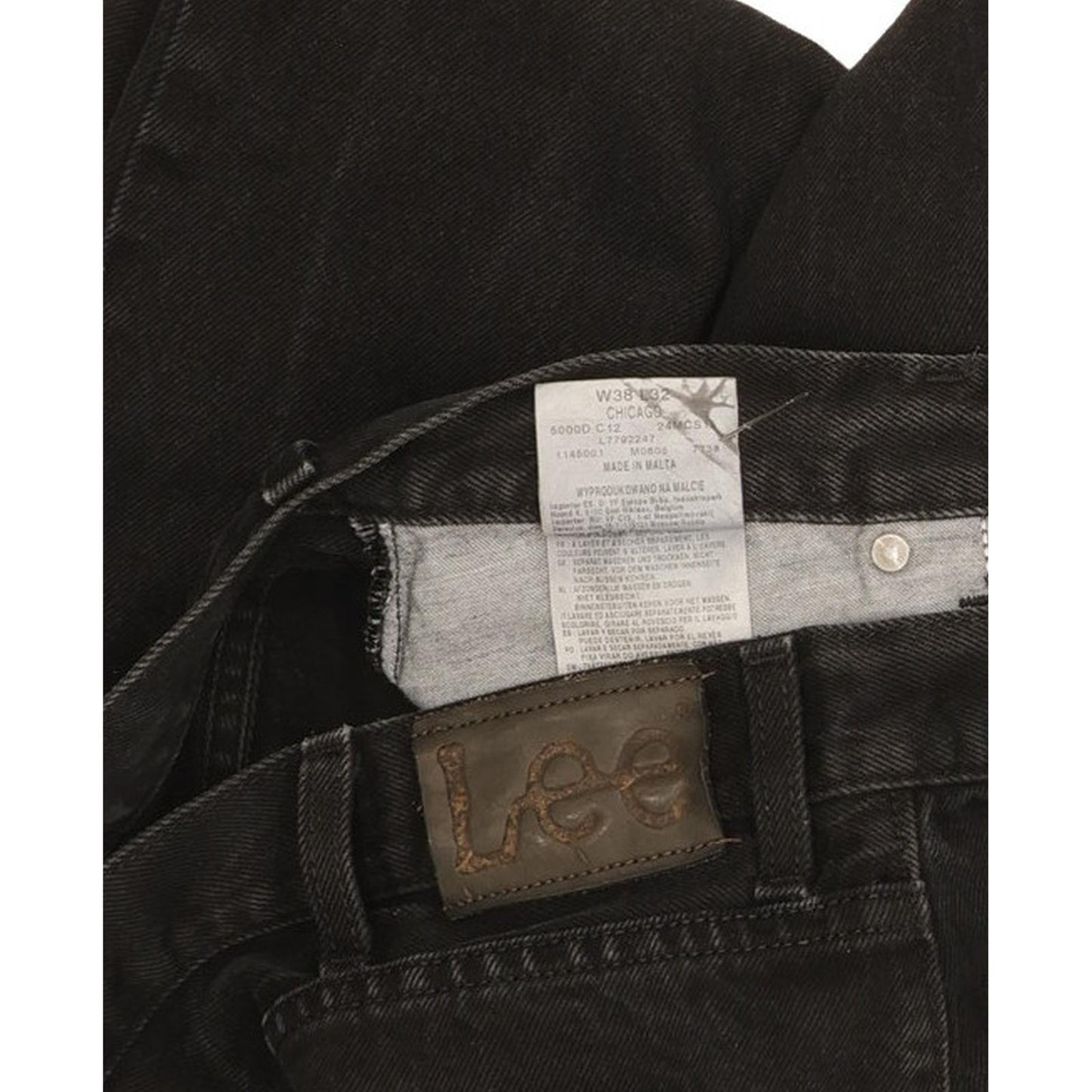 Lee Chicago Men Black Straight Regular Jeans W38 L32